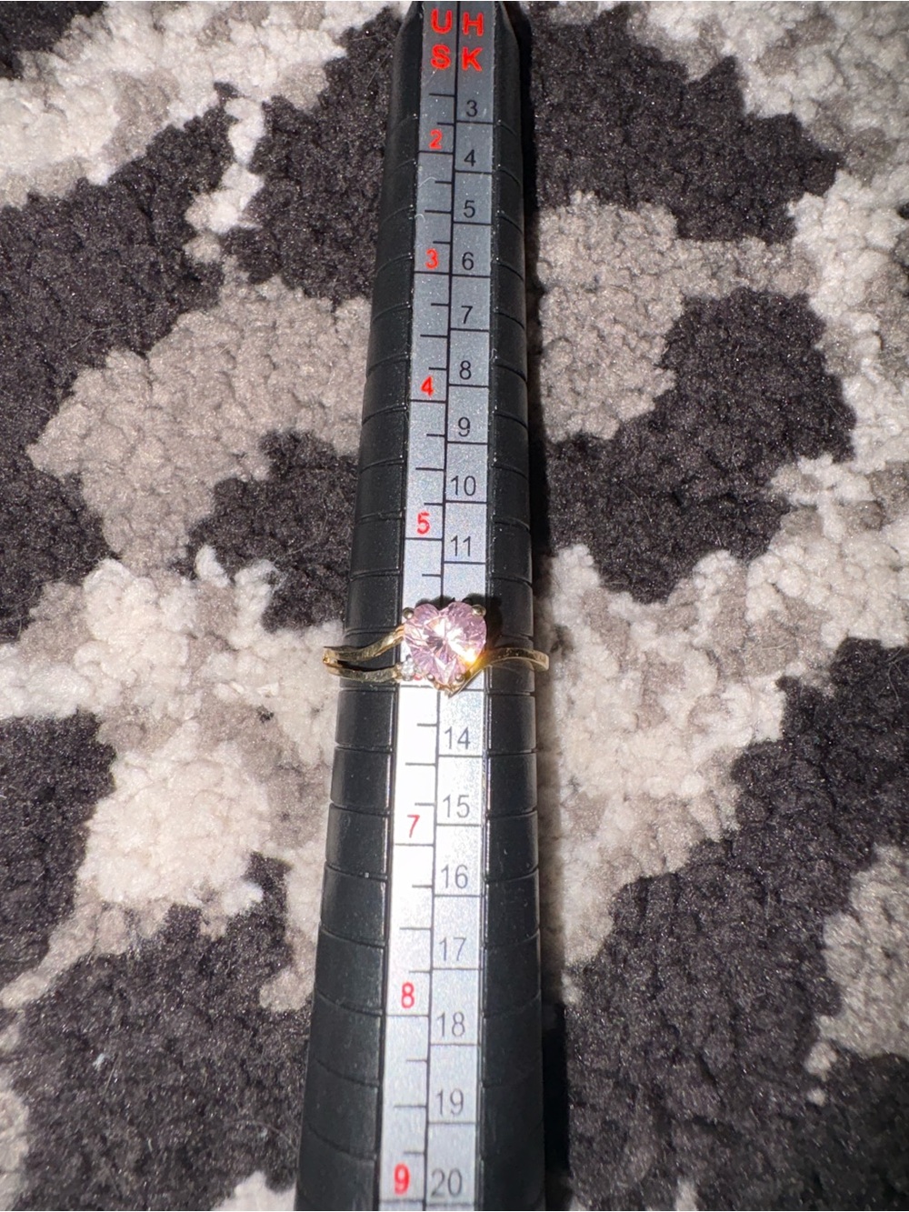 10K Gold pink heart ring.